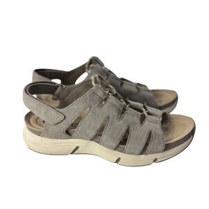 Bionica Olanda Tan Leather Comfort Sport Sandals Womens 10M Grey Brown BI0000505